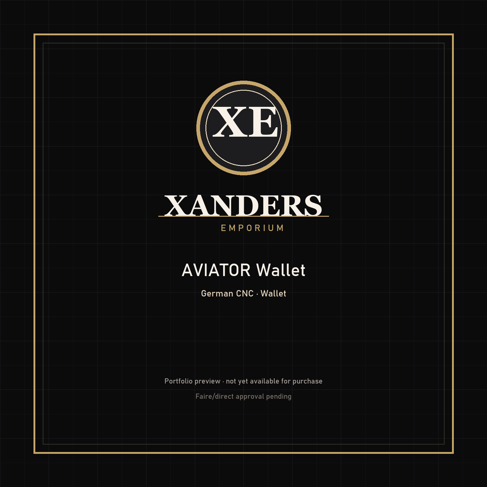 AVIATOR Wallet — Xanders Emporium portfolio preview
